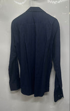 Load image into Gallery viewer, Bugatchi Mens Blue Long Sleeve Shaped Fit Collared Button-Up Shirt Size M
