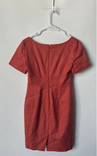 Load image into Gallery viewer, J. Crew Womens Brown Short Sleeve Square Neck Slit Back-Zip Mini Dress Size S

