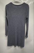 Load image into Gallery viewer, Gap Womens Blue Gray Ribbed Knit Long Sleeve Crew Neck Swing Dress Size Medium
