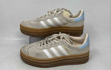 Load image into Gallery viewer, Adidas Kids Gazelle Bold Beige Blue Low Top Lace-Up Sneaker Shoes Size 5

