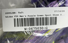 Load image into Gallery viewer, Adidas Mens F50 League FG/MG Purple Green Lace-Up Soccer Cleats Size 8
