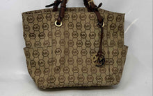 Load image into Gallery viewer, Michael Kors Womens Brown Signature Print Shoulder Tote Purse
