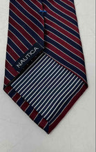 Load image into Gallery viewer, Nautica Mens Red Blue Striped Adjustable Formal Designer Neckwear Pointed Tie
