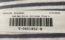 Load image into Gallery viewer, H&amp;M Mens White Gray Striped Print Slim Fit Short Sleeve Pullover T-Shirt Size L
