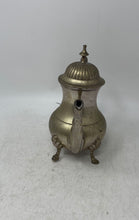 Load image into Gallery viewer, Vintage Brass Serving Four Footed Spout Handled Teapot With Hinged Lid
