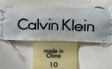 Load image into Gallery viewer, Calvin Klein Womens White Round Neck 3/4 Sleeve Back Zip A-Line Dress Size 10
