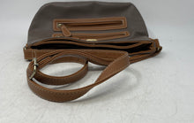 Load image into Gallery viewer, Stone &amp; Co Womens Brown Dark Gray Pebbled Leather Adjustable Strap Crossbody Bag
