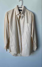 Load image into Gallery viewer, David Taylor Mens Cream Long Sleeve Collared Pocket Dress Shirt Size 15 32/33
