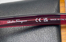 Load image into Gallery viewer, Authentic Salvatore Ferragamo Women's Burgundy Wine Glasses With Case
