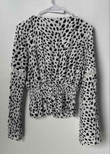 Load image into Gallery viewer, Express Womens White Black Animal Printed Long Sleeve Blouse Top Size S/P
