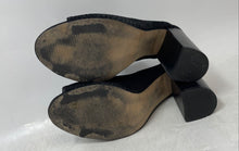 Load image into Gallery viewer, Aldo Womens Black Perforated Open Toe Slip-On Block Mule Heels Size 7.5
