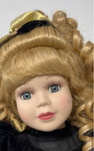 Load image into Gallery viewer, Collectible Victorian Blonde Curly Hair Porcelain Doll With Display Stand
