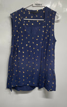 Load image into Gallery viewer, Harve Benard Womens Blue V-Neck Sleeveless Tie-Front Blouse Top Size Medium
