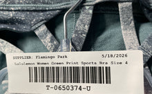 Load image into Gallery viewer, Lululemon Womens Free To Be Serene Green Printed Pullover Sports Bra Size 4
