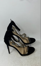 Load image into Gallery viewer, Jessica Simpson Womens Black Stiletto Heel Back Zip Strappy Sandals Size 7M
