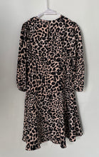 Load image into Gallery viewer, Calvin Klein Womens Pink Black Leopard Print Long Sleeve A-Line Dress Size 10
