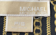 Load image into Gallery viewer, Michael Kors Womens Black And Yellow Chain Print Pullover Blouse Top Size P/S
