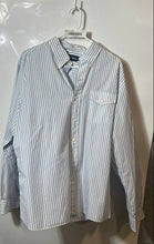 Load image into Gallery viewer, Ralph Lauren Mens Blue Striped Cotton Long Sleeve Button-Up Shirt Size XL
