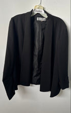 Load image into Gallery viewer, Kasper Womens Black 3/4 Sleeve Shawl Lapel Open Front Blazer Size 14
