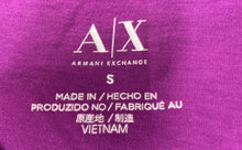 Load image into Gallery viewer, Armani Exchange Womens Purple V-Neck Short Sleeve Pullover T-Shirt Size Small
