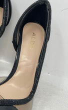 Load image into Gallery viewer, Aldo Womens Black Transparent Pointed Toe Slip-On Stiletto Pump Heels Size 6.5M
