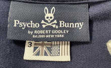 Load image into Gallery viewer, Psycho Bunny Mens Blue Pima Cotton Short Sleeve Collared Golf Polo Shirt Size 3
