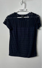 Load image into Gallery viewer, Armani Exchange Womens Navy Blue Striped Short Sleeve Blouse Top Size XS
