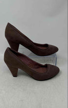 Load image into Gallery viewer, Zara TRF Womens Brown Suede Round Toe Slip-On Pump Heels Size EUR 37
