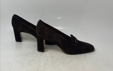 Load image into Gallery viewer, Nickels Womens Brown Suede Square Toe Slip-On Classic Block Pump Heels Size 8 N
