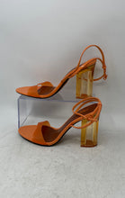 Load image into Gallery viewer, Zara Womens Orange Open Toe Adjustable Ankle Strap Heels Size EUR 40
