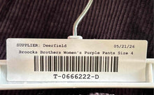 Load image into Gallery viewer, Brooks Brothers Womens Purple Corduroy Straight Leg Trouser Pants Size 4
