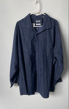 Load image into Gallery viewer, Michael Kors Mens Blue Plaid Print Big-Fit Stretch Dress Shirt Size 20
