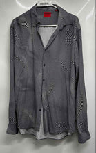Load image into Gallery viewer, Hugo Boss Mens Black Illusion Wavy Geometric Long Sleeve Button-Up Shirt Size XL
