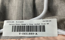 Load image into Gallery viewer, Calvin Klein Womens Gray Collared Long Sleeve Button Front Blazer Jacket Size 8P
