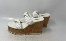 Load image into Gallery viewer, Aldo Womens White Open Toe Braided Strap Cork Wedge Platform Sandals Size 9
