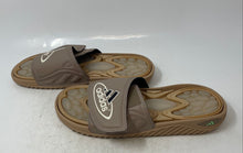 Load image into Gallery viewer, Adidas Mens Reptossage Brown Leather Open Toe Slip-On Slide Sandals Size 9
