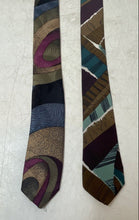Load image into Gallery viewer, Set Of 2 Pcs Cezani Mens Multicolor Printed Silk Adjustable Pointed Tie One Size

