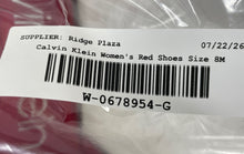 Load image into Gallery viewer, Calvin Klein Womens Red Leather Pointed Toe Stiletto Ankle Strap Heels Size 8M
