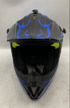 Load image into Gallery viewer, MXJ-Gear Unisex Black And Blue Full-Face Motorbike Helmet Size L W/ Accessories
