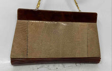 Load image into Gallery viewer, Vintage Unbranded Womens Beige Brown And Gold-Tone Chain Strap Clutch Handbag
