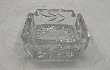 Load image into Gallery viewer, Clear Engraved Crystal Cut Glass Collectible Square Shape Tobacciana Ashtray
