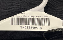 Load image into Gallery viewer, Zara Womens Black Long Sleeve Collarless Pullover Cropped Blouse Top Size Small
