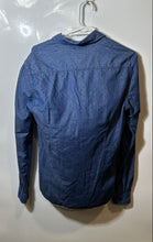 Load image into Gallery viewer, Zara Mens Blue Printed Cotton Long Sleeve Pockets Slim Fit Button-Up Shirt Sz M
