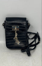 Load image into Gallery viewer, DKNY Womens Black Animal Print Leather Mini Shoulder Crossbody Handbag
