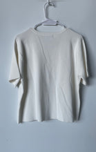Load image into Gallery viewer, Karl Lagerfeld Paris Womens White Scattered Rhinestone Studs Pullover Sweater M
