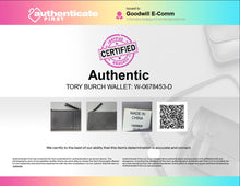 Load image into Gallery viewer, Authentic Tory Burch Womens Gray Diamond-Quilted Card Wallet Worn Damaged
