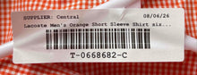 Load image into Gallery viewer, Lacoste Mens Orange Gingham Short Sleeve Collared Button-Up Shirt Size 44
