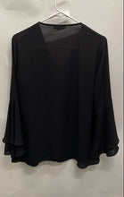 Load image into Gallery viewer, Alfani Womens Black Long Bell Sleeve V-Neck Pullover Tunic Blouse Top Size 8
