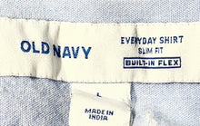 Load image into Gallery viewer, Old Navy Mens Blue Collared Built-In Flex Slim Fit Everyday Button-Up Shirt Sz L
