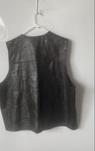 Load image into Gallery viewer, Navarre Leather Company Mens Black Sleeveless Front Snap Biker Vest Size 5X
